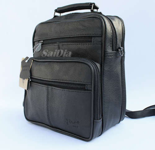 REDUCED!!!GENUINE LEATHER MESSENGER/TABLET BAG IN BLACK