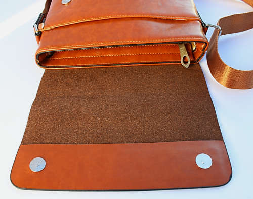 SMART  COMPOSITE LEATHER SHOULDER / MESSENGER BAG IN COFFEE