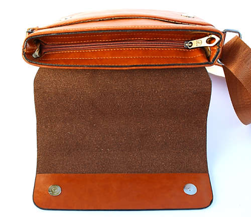 SMART  COMPOSITE LEATHER SHOULDER / MESSENGER BAG IN COFFEE