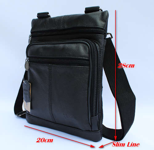 SMART SLIM-LINE GENUINE LEATHER SHOULDER / MESSENGER BAG WITH FREE GIFT