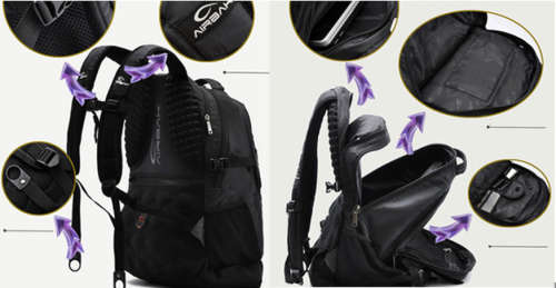 AIRBAK - Unique air cushioned design - makes you feel like you're carrying half the weight.!