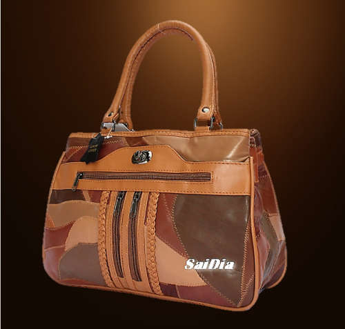 NEW RANGE !!! GORGEOUS GENUINE LEATHER HANDBAG IN CAPTIVATING COGNAC