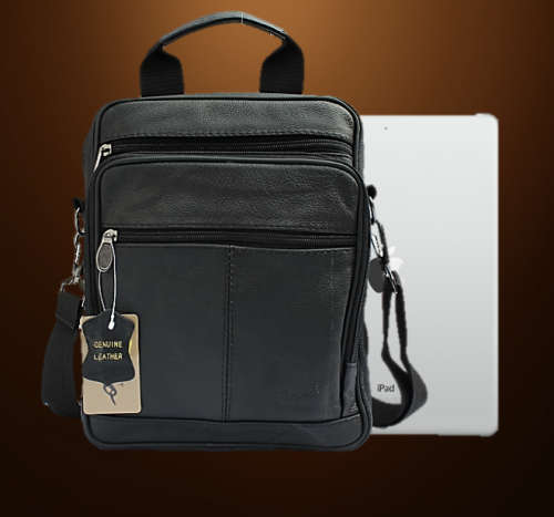 GENUINE LEATHER SHOULDER / MESSENGER BAG FOR 10 INCH TABLET