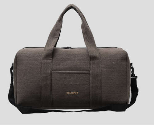 Carry-on 55cm weekender canvas duffle bag in green-brown