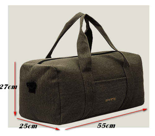 Carry-on 55cm weekender canvas duffle bag in green-brown