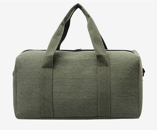 Carry-on 55cm weekender canvas duffle bag in green-brown