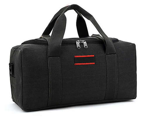 Carry-on 55cm weekender canvas duffle bag in Black