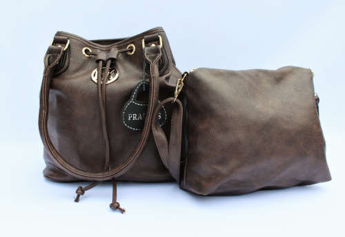 Chic & Versatile Large Drawstring Bucket Bag / Tote with Cosmetic Purse