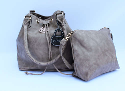 Chic & Versatile Large Drawstring Bucket Bag / Tote with Cosmetic Purse