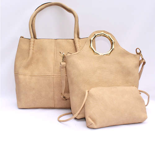 Fashion Pu Leather Handbag+Shoulder Bag+Purse Set