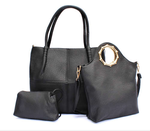 3 Piece Fashion Handbag PU Leather Set