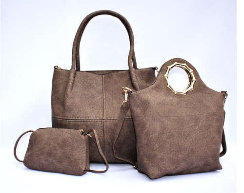 Fashion Pu Leather Handbag+Shoulder Bag+Purse Set