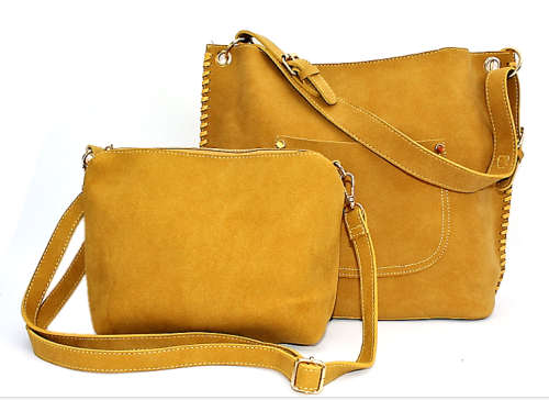 2 in 1 Faux Suede Tote Bag and Vanity