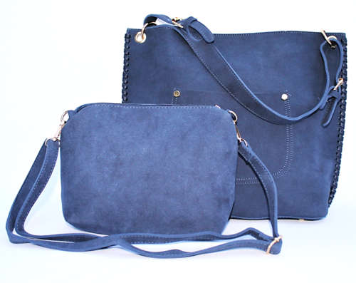 2 in 1 Faux Suede Tote Bag and Vanity