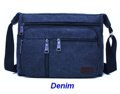 Vintage Canvas Crossbody / Shoulder Messenger Bag - 3 colours