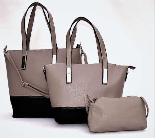 3 Piece Pu Leather Handbag+Shoulder Bag+Purse Set