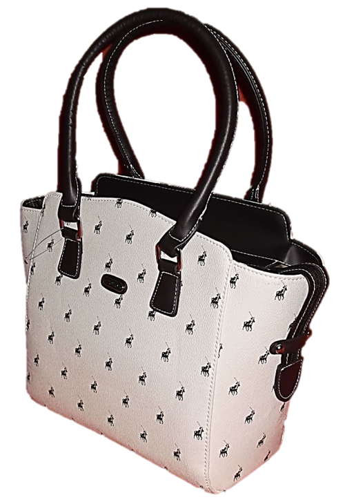 Gorgeous High fashion Handbag in Ivory & Brown