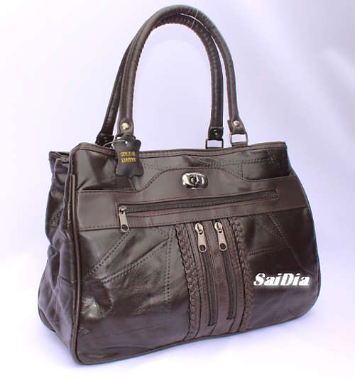 GORGEOUS GENUINE LEATHER HANDBAG  IN BEWITCHING BURGUNDY  BROWN