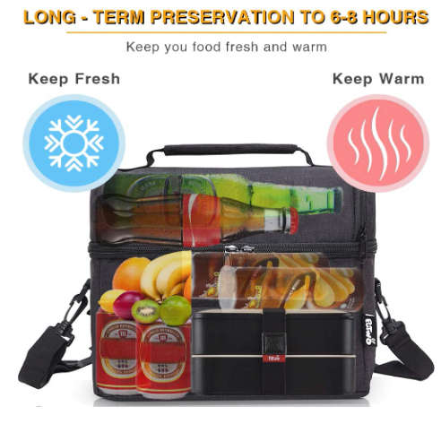 Double Layer Thermal Insulated Lunch Bag