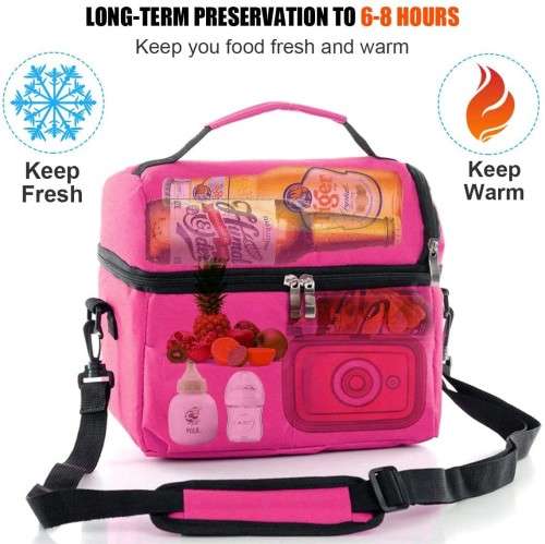 Double Layer Thermal Insulated Lunch Bag