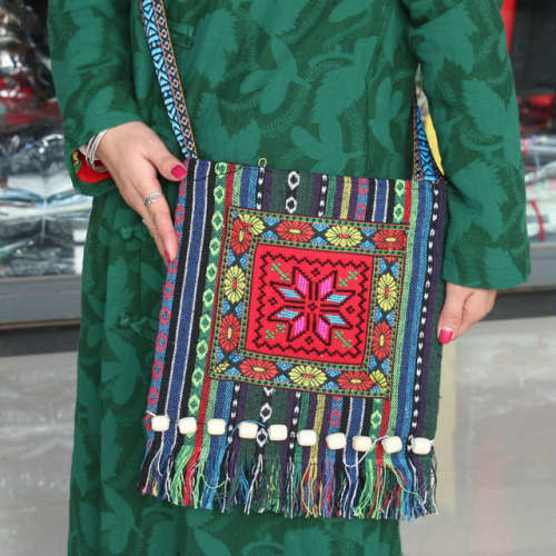 Embroidered Tassel  Shoulder Tote Handbag