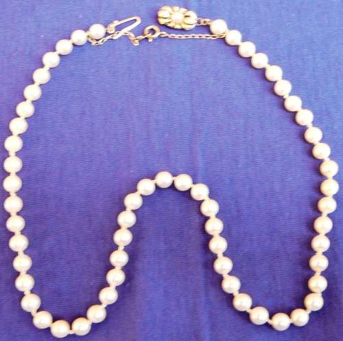 Imitation Pearl Necklace with Safety Chain