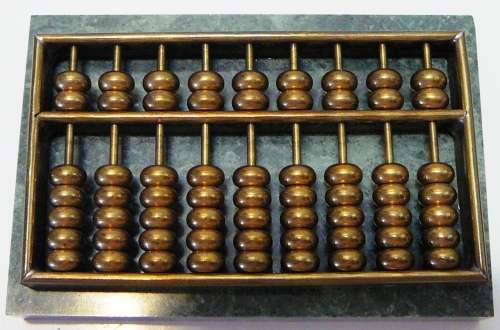 Brass Abacus on Marble Base