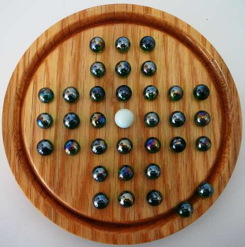 Handmade White Oak Solitaire Board