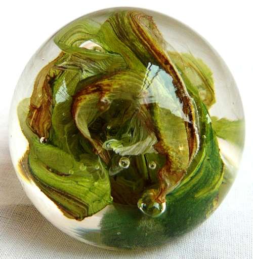 Small Green Glass Paperweight