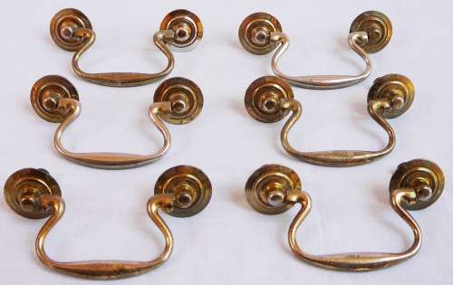 6 Brass Drawer Handles