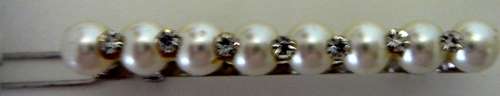 Diamante Hair Clip set with Simulated Pearls