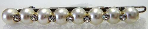 Diamante Hair Clip set with Simulated Pearls