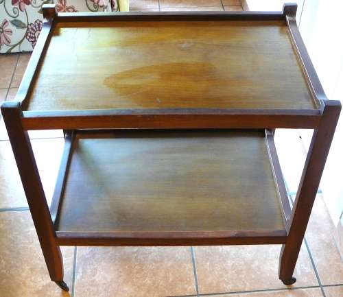 Wooden Mahogany Tea Trolley