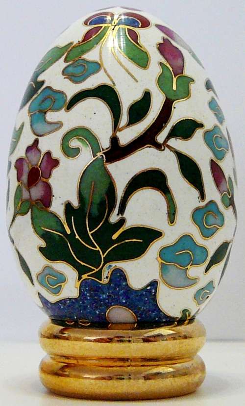 The Collectors Treasury of Eggs - Cloisonne Style Egg From The Franklin Mint