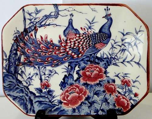 Small Oblong Imari Dish - The Peacock Pair