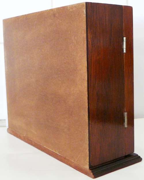 A Lined Wooden Display Box and Four Whisky Glasses