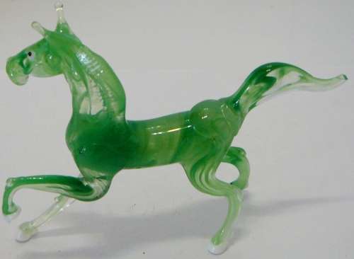 A Dainty Green Glass Horse