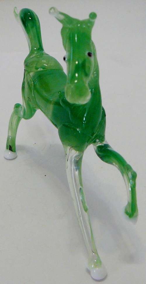 A Dainty Green Glass Horse