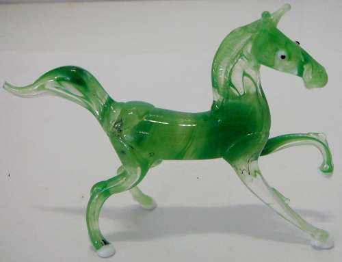 A Dainty Green Glass Horse