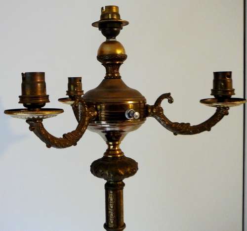 Vintage Brass and Onyx Standing Lamp