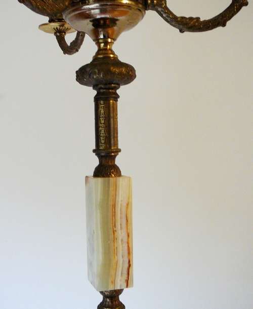 Vintage Brass and Onyx Standing Lamp