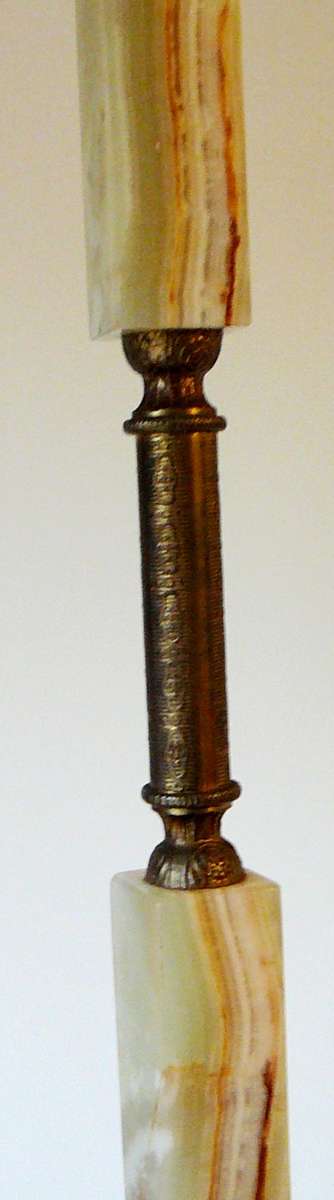 Vintage Brass and Onyx Standing Lamp