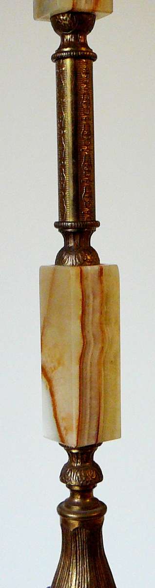 Vintage Brass and Onyx Standing Lamp