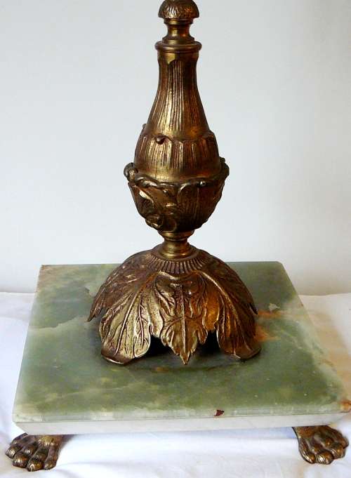 Vintage Brass and Onyx Standing Lamp