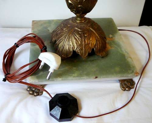 Vintage Brass and Onyx Standing Lamp
