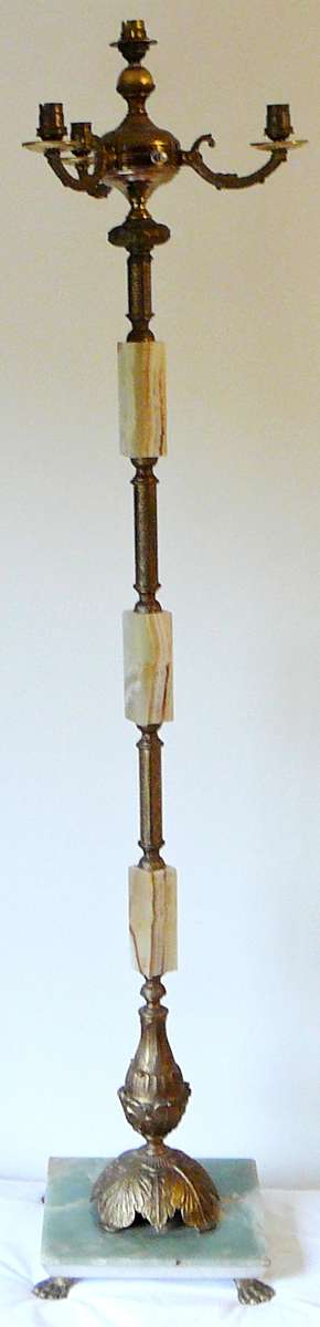 Vintage Brass and Onyx Standing Lamp