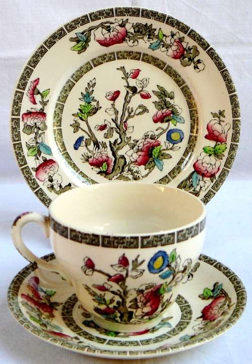 Vintage Johnson Bros Tea Trios - Indian Tree Pattern