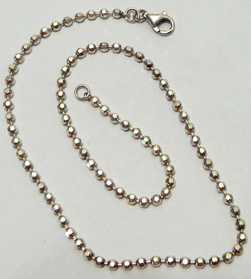 Sterling Silver Necklace Chain made of Octagonal Shaped Balls