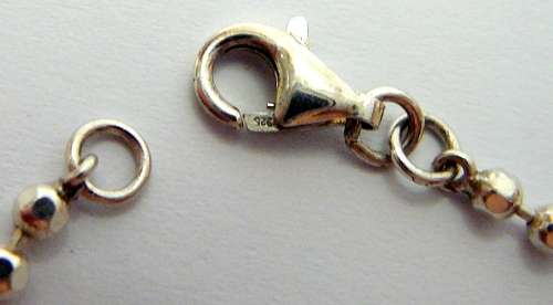 Sterling Silver Necklace Chain made of Octagonal Shaped Balls