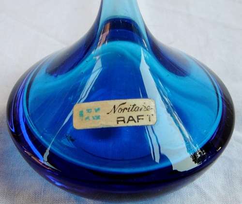 A Vintage Noritake Cornflower Blue Oil Can Shaped Bud Vase